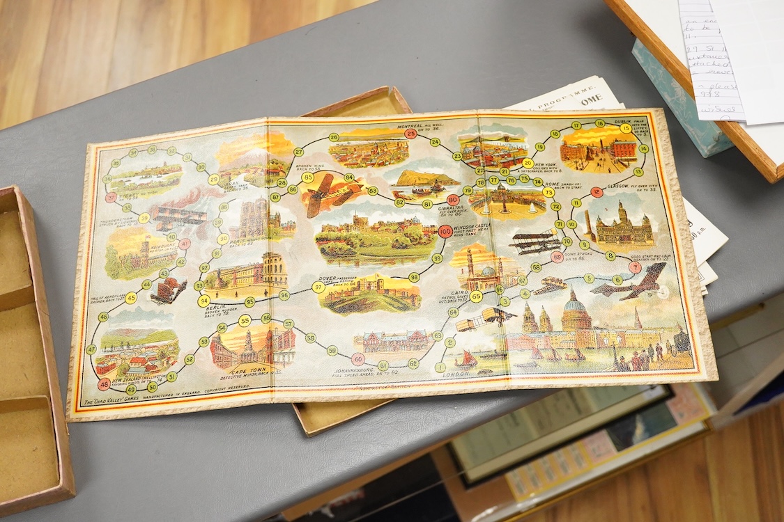 A collection of twenty early 20th century London Aerodrome, Hendon, Official Programmes, dated from the 11th May 1912 through to the 2nd November 1912, together with a Chad Valley ‘The Aerial Derby’ board game, Kompactum